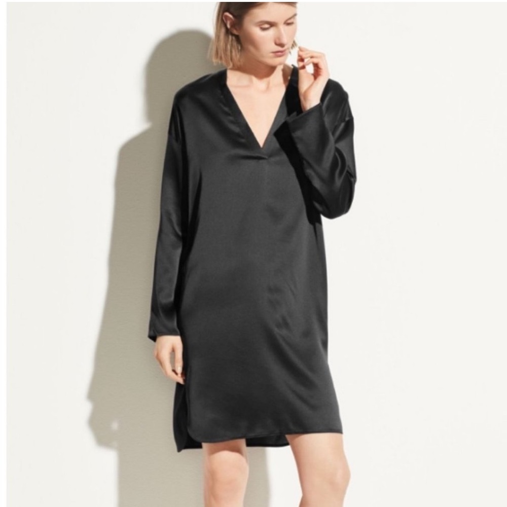Vince 100% silk tunic dress long sleeve small